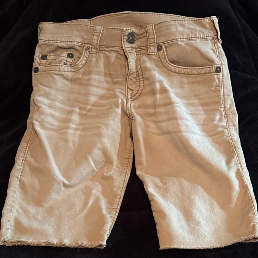 True Religion Tan Jean Shorts for Men